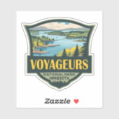Voyageurs Nationalpark Illustration Retro Abzeiche Aufkleber (Blatt)