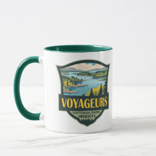 Voyageurs Nationalpark Illustration Retro Abzeiche Tasse