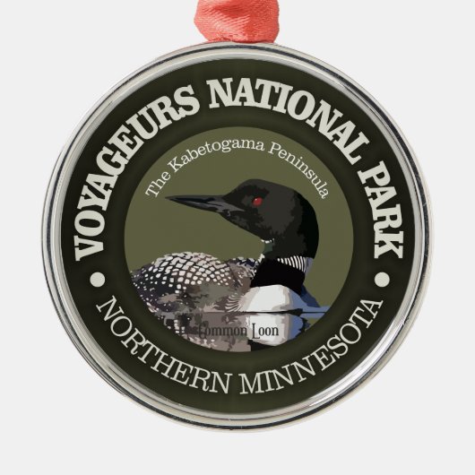 Voyageurs Nationalpark (Loon) Ornament Aus Metall (Vorne)