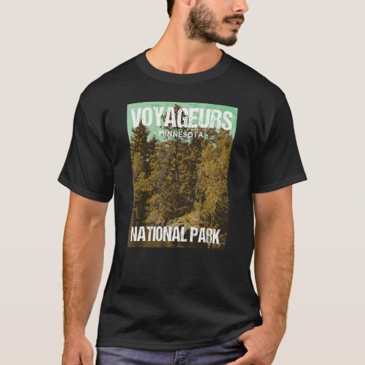 Voyageurs Nationalpark Minnesota Poster Design T-Shirt (Vorderseite)