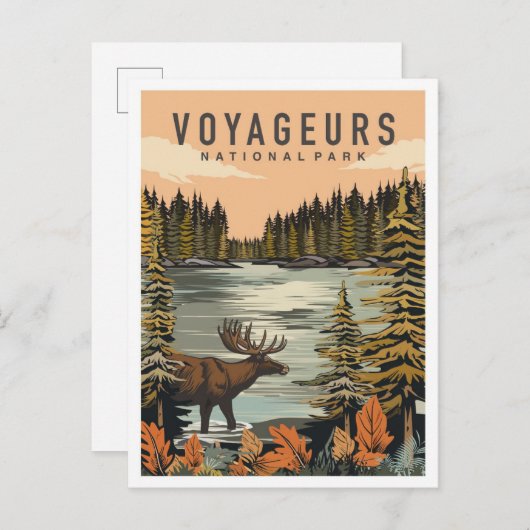 Voyageurs Nationalpark Minnesota Postkarte (Vorne/Hinten)