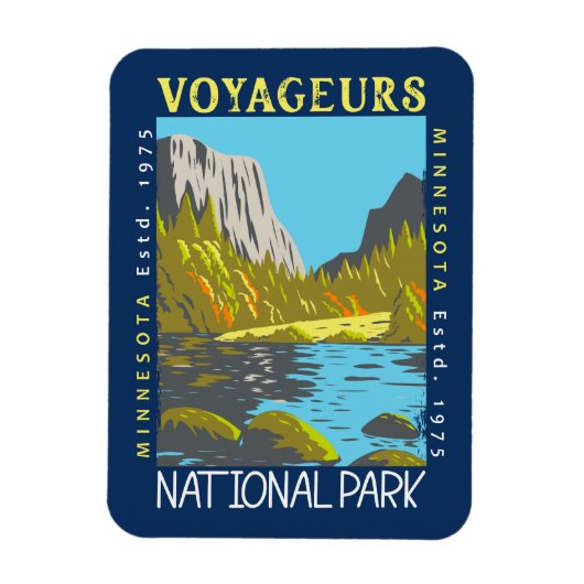 Voyageurs Nationalpark Minnesota Retro erschüttert Magnet (Vertikal)