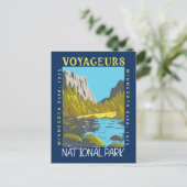 Voyageurs Nationalpark Minnesota Retro erschüttert Postkarte (Stehend Vorderseite)