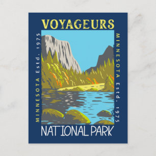 Voyageurs Nationalpark Minnesota Retro erschüttert Postkarte
