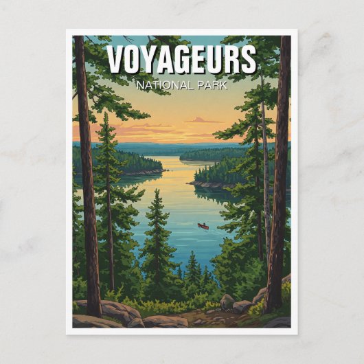 Voyageurs Nationalpark Minnesota Sunset Postkarte (Vorderseite)