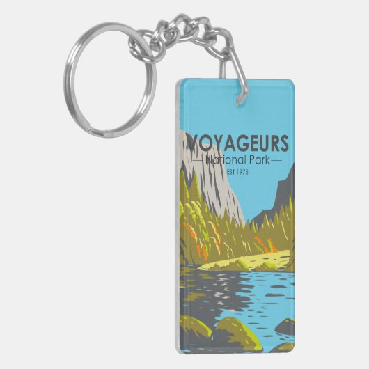 Voyageurs Nationalpark Minnesota Vintag Schlüsselanhänger (Vorderseite links)