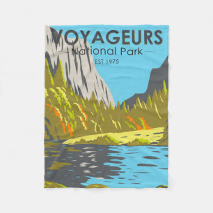 Voyageurs Nationalpark Minnesota Vintage Fleecedecke