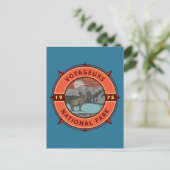 Voyageurs Nationalpark Moose Retro Kompass Emblem Postkarte (Stehend Vorderseite)