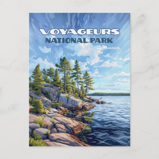 Voyageurs Nationalpark Rainy Lake Minnesota Postkarte (Vorderseite)