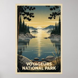 Voyageurs Nationalpark Retro Poster