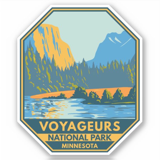 Voyageurs Nationalpark Vintag Aufkleber (Vorderseite)