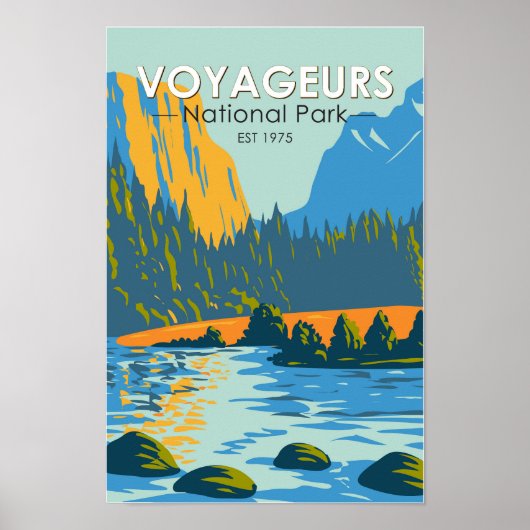 Voyageurs Nationalpark Vintag Poster (Vorne)