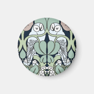 Voysey Art Nouveau Eulen-Nest-Muster Magnet
