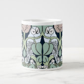 Voysey Art Nouveau Owl Nest Muster Jumbo Tasse (Vorderseite)