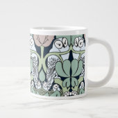 Voysey Art Nouveau Owl Nest Muster Jumbo Tasse (Rechts)