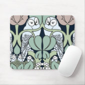 Voysey Art Nouveau Owl Nest Muster Mouse Pad Mousepad (Mit Mouse)