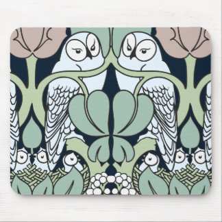 Voysey Art Nouveau Owl Nest Muster Mouse Pad Mousepad