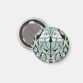 Voysey Art Nouveau Owl Nest Pattern Magnet (Vorderseite/Rückseite)