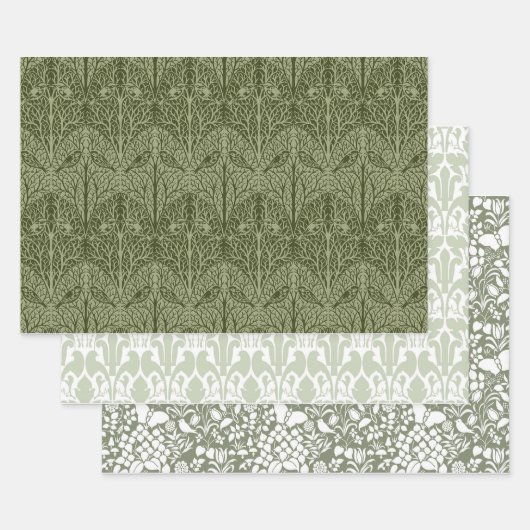 Voysey in Green 19" x 29" Packpapier Sheets Geschenkpapier Set (Set)