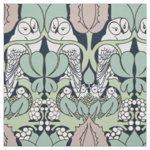 Voysey Owl Arts and Crafts Art Nouveau Stoff