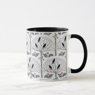 Voysey Rook und Holly Muster Weihnachtskaffeetasse Tasse