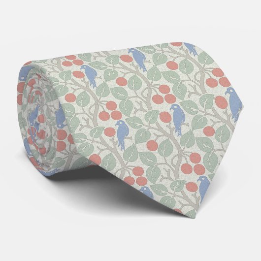 Voysey's Birds in Fruit Tree Neck Tie Krawatte (Gerollt)