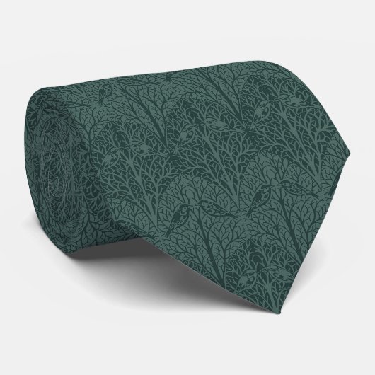 Voysey's Birds in Trees Schlips Krawatte (Gerollt)
