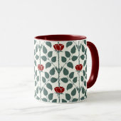 Voysey's Dark Red Briar Rose Kaffeetasse (VorderseiteRechts)
