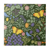 Voyseys Wildblumen Keramik Tile Fliese (Vorderseite)