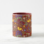 Voysey's Wildflowers auf roter Kaffeetasse (Zentrum)