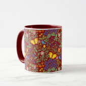 Voysey's Wildflowers auf roter Kaffeetasse (Vorderseite Links)