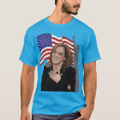 VP Kamala Harris Flaggenstatue von Liberty Unisex T-Shirt (Vorderseite)
