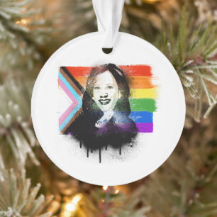 VP Kamala Harris LGBTQ Progress Prix Graffiti Ornament