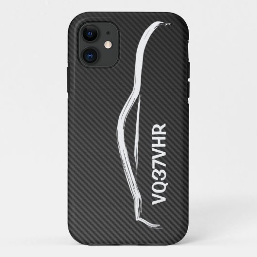 "VQ37VHR" 370z mit Imitat-Kohlenstoff-Faser Case-Mate iPhone Hülle (Rückseite)