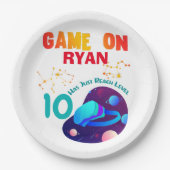 VR Birthday Boy Gamer Party Group Matching  Pappteller (Vorderseite)