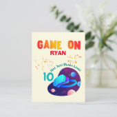 VR Birthday Boy Gamer Party Group Matching Postkarte (Stehend Vorderseite)