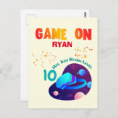 VR Birthday Boy Gamer Party Group Matching  Postkarte (Vorne/Hinten)