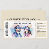 VR-Erlebnisticket-Geschenkgutschein Einladung (Vorne/Hinten)