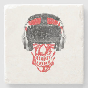 Vr Gamer Headset Video Game Skull - Virtuelle Real Steinuntersetzer