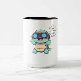 VR-Gamer-Schildkröte "BRB In Einer Anderen Welt" K Zweifarbige Tasse