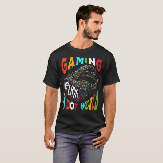 VR Gaming Dot World Hyper Virtual Reality T-Shirt (Vorne ganz)