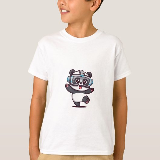 VR-Gaming-Panda Virtual Reality Kinder T-Shirt (Vorderseite)