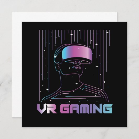 VR Gaming Virtual Reality Gamer Geek Nerd Geschenk Einladung (Vorne/Hinten)