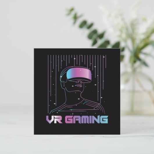VR Gaming Virtual Reality Gamer Geek Nerd Geschenk Einladung (Stehend Vorderseite)