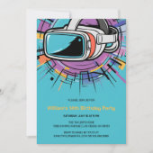 VR Headset Farbvolle Gamer Geburtstagsparty Einladung (Vorderseite)