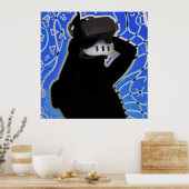 VR Headset Gaming Time Dynamischer Hintergrund Poster (Küche)