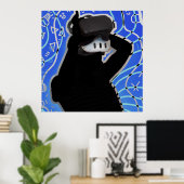 VR Headset Gaming Time Dynamischer Hintergrund Poster (Heimbüro)