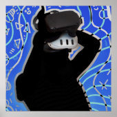 VR Headset Gaming Time Dynamischer Hintergrund Poster (Vorne)