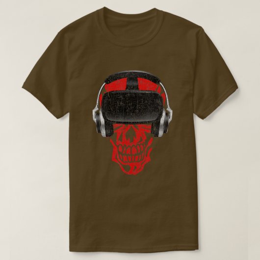 VR Headset Video Game Skull - Virtual Reality Meta T-Shirt (Design vorne)