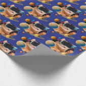 VR Katze im Weltraum Geschenkpapier (Ecke)